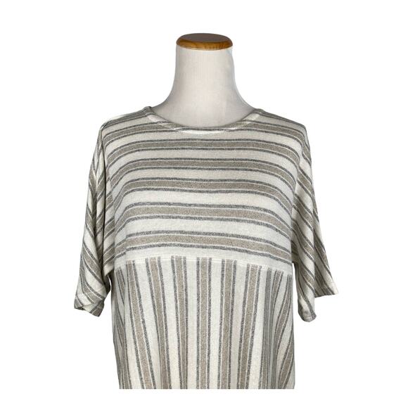 Billy Reid Striped Linen Blend Dress Size XS Beige Quiet Luxury Beach Coastal - Picture 3 of 9